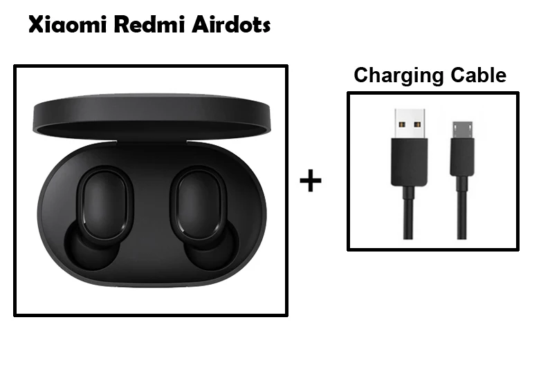 Быстрая Xiaomi Redmi Airdots TWS Беспроводные Bluetooth 5,0 наушники стерео бас с микрофоном Handsfree AI управление - Цвет: Add Cable