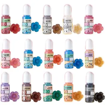 

15 Colors Pearlescent Resin Pigment Kit Liquid Pearl-luster Resin Pigment Colorant Dye Resin Jewelry Making Tools Kit