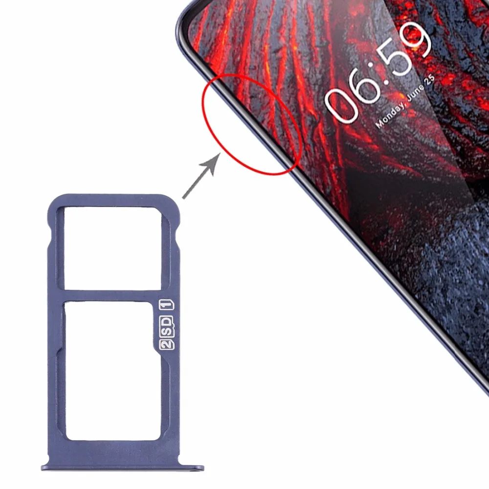 Лоток для sim-карт+ лоток для sim-карт/лоток для карт памяти Micro SD для Nokia X6()/TA-1099/6,1 Plus