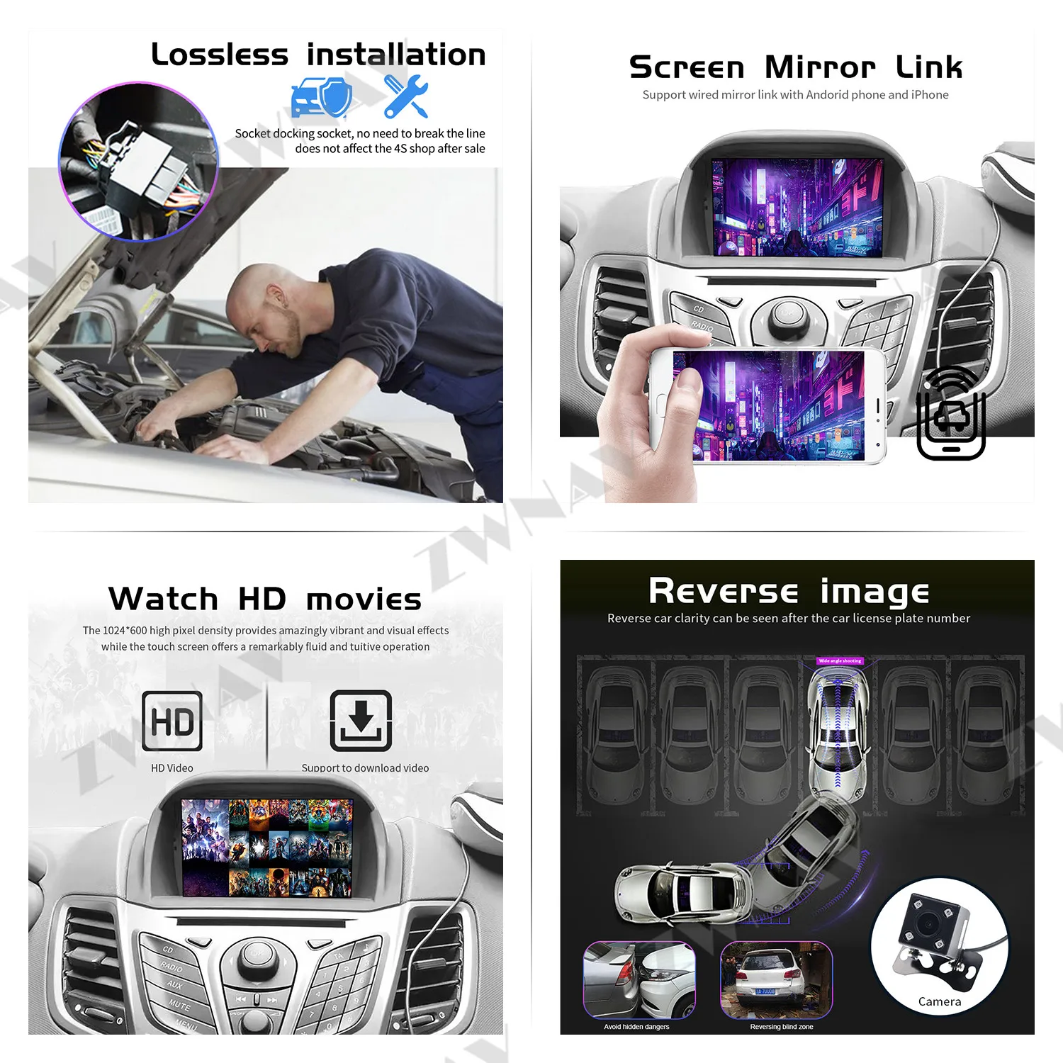 Android 10 0 автомобильный DVD плеер GPS навигация для Ford Fiesta MK7 2013 2014 2015 2016 радио авто