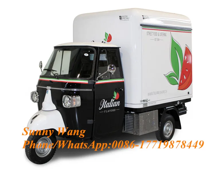 

3 Wheeler Electric Car Ape Piaggio Motorcycle Food Truck for coffee hamburger
