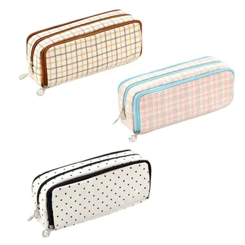 

Large Capacity Pencil Case 3 Compartments Canvas Pencil Bag Pouch School Stationery Supplies for Teen Boys Girls Students