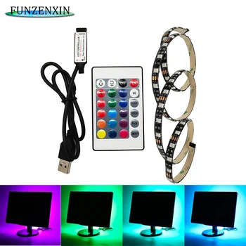 

1M DC5V 5050 RGB USB Led Strip Flexible Light Set 60Led/m With 24Keys Remote Controller For TV Background Lamp Tape Waterproof