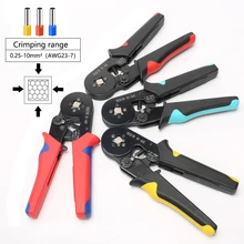 

AWG23-7 Self-adjustable Ratchet Wire Crimping Tool Kit Crimper Plier Wire Terminals Crimping Connectors Wire End Ferrul