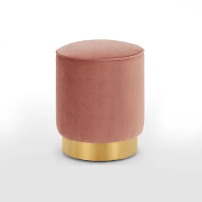 Индивидуальный скандинавский Винтажный Золотой Железный домашний табурет для ног, круглая скамейка для детей, кресло для гостиной, маленький чайный столик, диван - Цвет: S pink