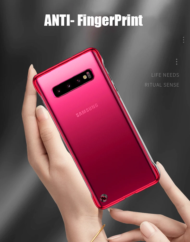 Прозрачный чехол с покрытием для samsung Galaxy S10 Note 10+ Plus A10 A30 A20 A70 A50 A505 Безрамное покрытие из поликарбоната кольцо на палец