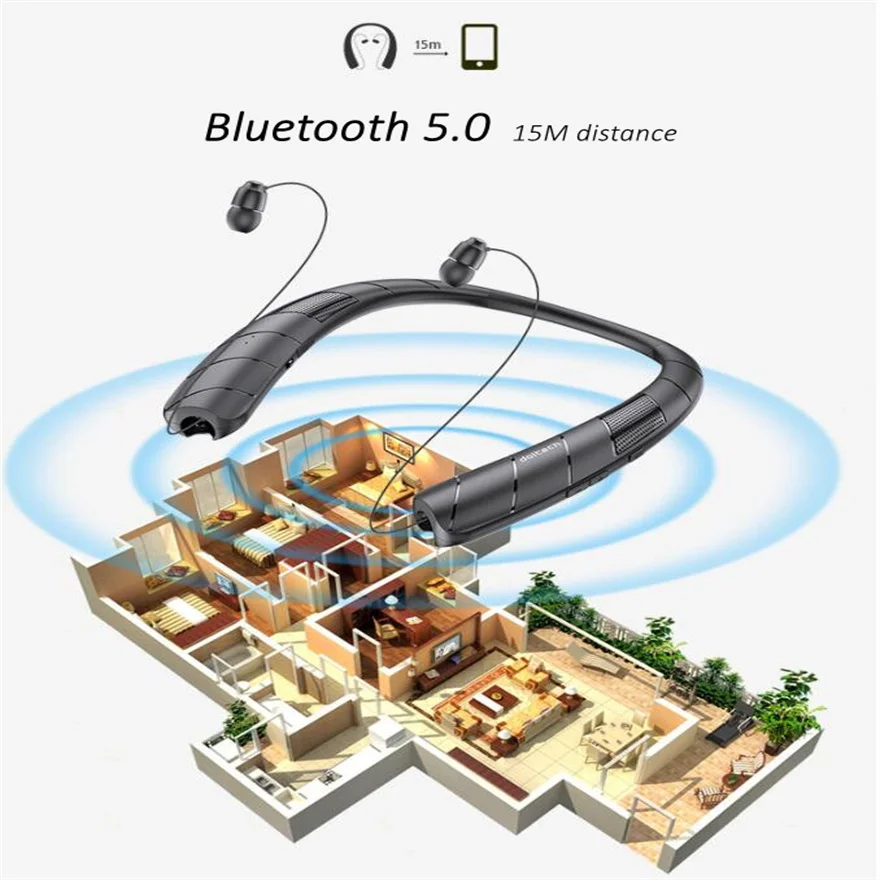 Neckand Earphones Bluetooth Speaker Smart Column Surround Stereo Wireless Music Box Soundbar Portable Waterproof Long Working Neckand Earphones Bluetooth Speaker Smart Column Surround Stereo Wireless Music Box Soundbar Portable Waterproof Long Working