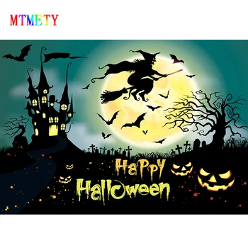 

MTMETY Halloween Backgrounds Photography Bread Baby Toys Wood Planks Board Party Pattern Photo Backdrop Photocall Photo Studio