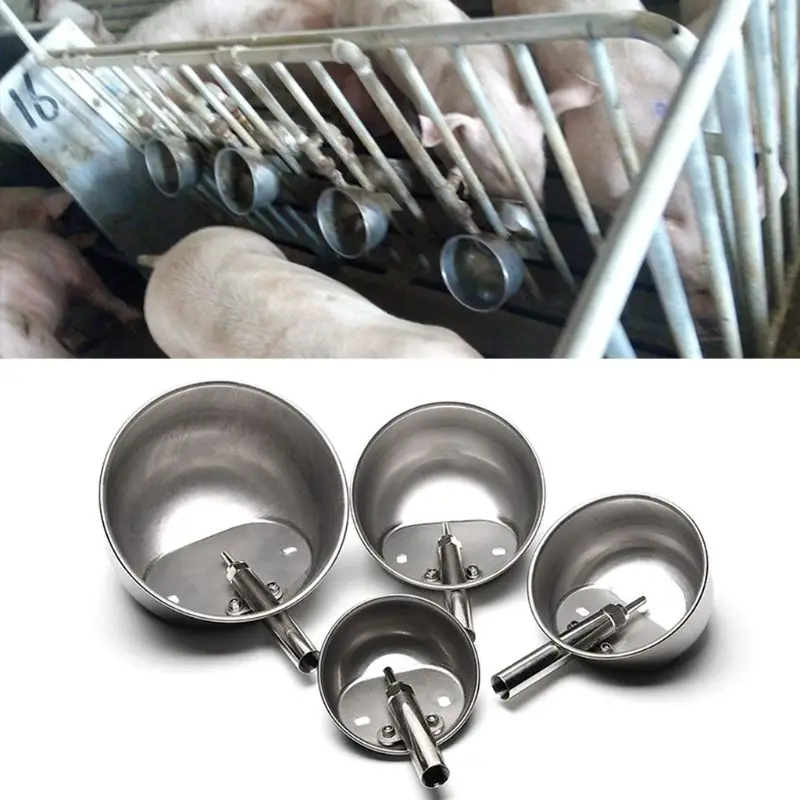 

1Pc Piglets Pig Water Bowl Heavy-duty Stainless Steel Pig Feeding Water Bowls Drinking Fountain Equipment Supplies 4 Sizes C42