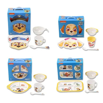 

Genuine 4pcs/set Paw patrol Kids Cup Plate Everest Marshal Skye Rubble Chase Kid Babys Water Cups Children Kids Toys Gift Box