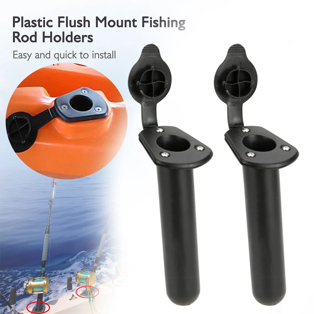 

Fishing Rod Holder For Kayak Pole With Cap Cover Easy Install Flush Mount Outrigger Lake Rivers Replacement Adjustable Durable