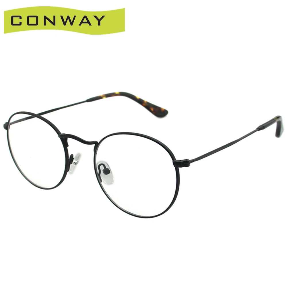 CONWAY, ретро круглая оправа для очков, для женщин и мужчин, Круглый, прозрачный, лен, без рецепта, очки, чехол, ткань