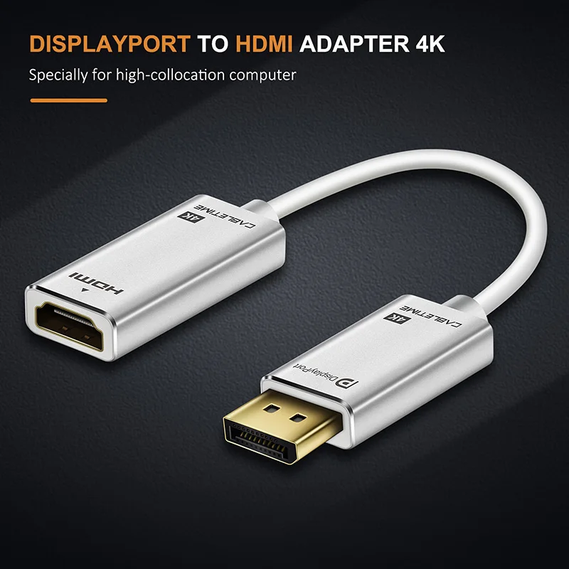 Переходник CABLETIME DP в HDMI адаптер M/F 4K 30 Гц порт дисплея для Macbook HDTV проектора камеры