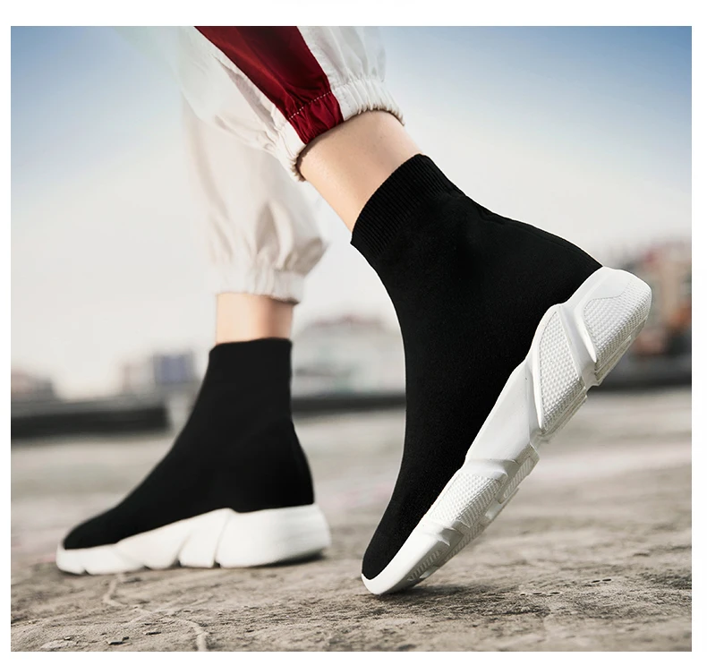 Lovers Shoes Outdoors Fashion Women Casual Shoes Breathable Sneakers Men Shoes Light Socks Shoes Thick Bottom Walking Shoes