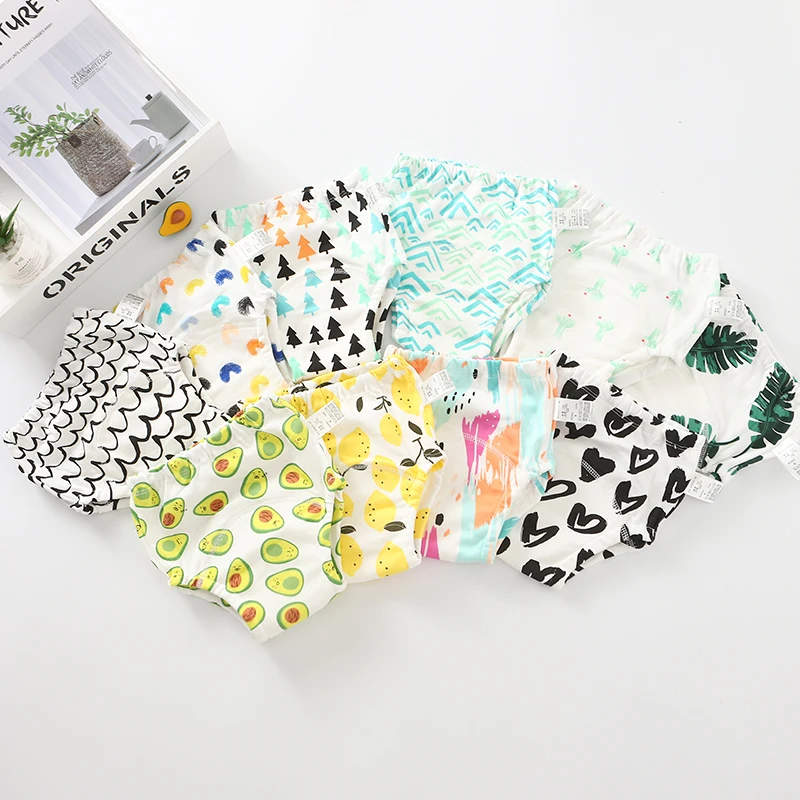

2 Pieces Baby Cotton Training Pants Underwear Waterproof Cloth Diapers Reusable Tools Diapers Diapers Baby Underwear Washable