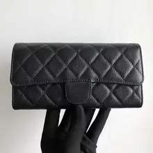 Luxury Top Quality CF Design Purse Women Hasp Wallets Cow Leather Female dobble Purse Long Womens Wallets Ladies Clutches