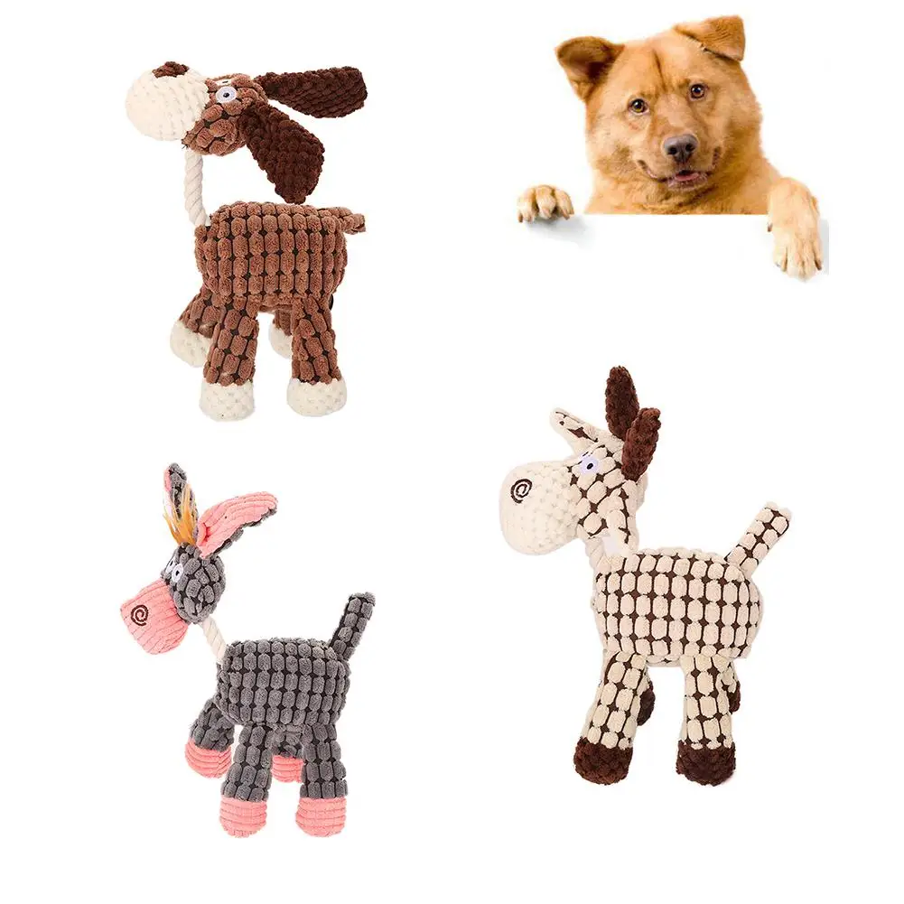 Donkey Shape Sound Squeaky Squeaker Pet Dog Chewing Bite Teeth Cleaning Play Toy