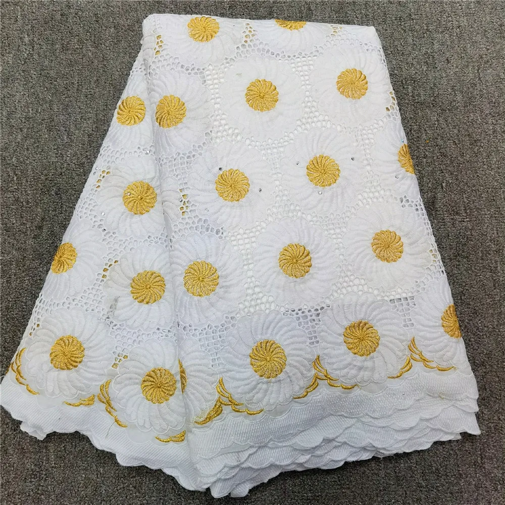 

2020 High Quality African Swiss Lace Fabric Embroidery Swiss Voile Lace In Switzerland African Lace Fabric With Stones