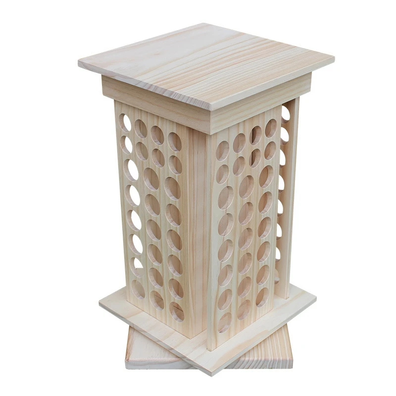 

104 Holes Solid Wooden Rotating Essential Oil Bottle Holder Classification Display Stand Table Diffuser Holder Makeup Storage Ra