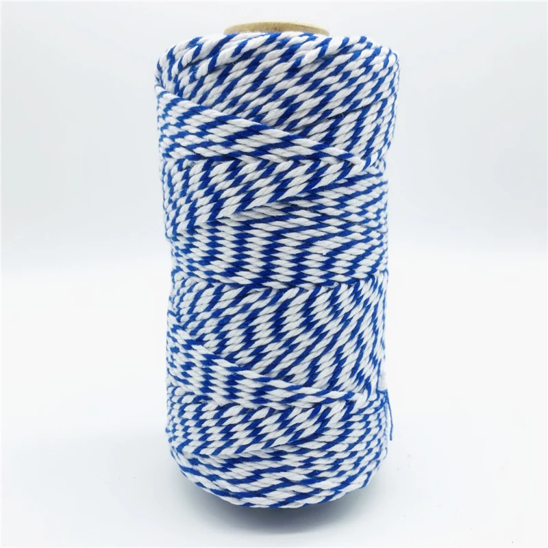 2MM 100% Cotton Rope Twisted String Cotton Cords Rope for Home Decor Handmade Christmas DIY Gift Wrap 10yards cotton rope