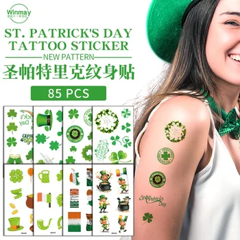 

Waterproof Temporary Tattoo Sticker Irish Tattoo on St. Patrick's Day Clover Fake Tattoo Tatoo Tatto Tato Henna