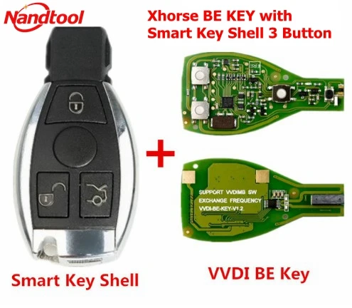 Xhorse VVDI BE Pro/VVDI MB BGA/VVDI2 полный с Умной оболочкой 3 кнопки для Mercedes Benz сборка с Xhorse VVDI ключ