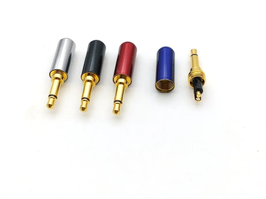 100pcs Copper Gold Plated 3.5mm mono Mini Jack Plug soldering connector