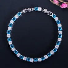 Цветной Теннисный браслет-цепочка из циркона, мужские ювелирные изделия, медный материал, золотой, серебряный, розовый цвет, квадратный браслет с фианитами