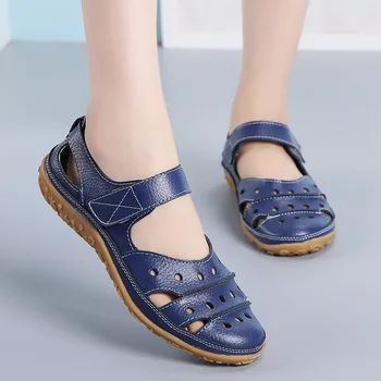 

Women Sandals 2020 New Spring Summer Flat Hollow Out Ladies Shoes Buckle Non-slip Solid Color Women's Sandals Beach Shoes