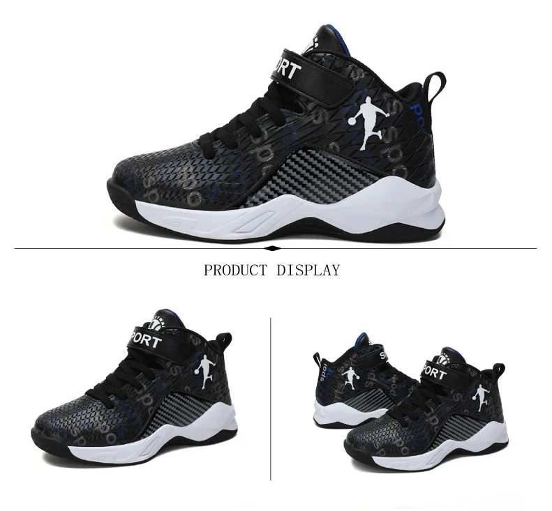 PINSEN Autumn Winter Kids Basketball Shoes boys Sneakers Non-slip Casual Children Shoes Boy Sneakers Breathable Sport Shoes