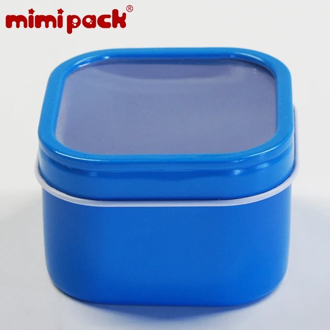 Mimipack металлические жестяные коробки для сбора банок канистры банки для хранения 24 шт квадратные жестяные банки с прозрачным окном нескользящей крышкой