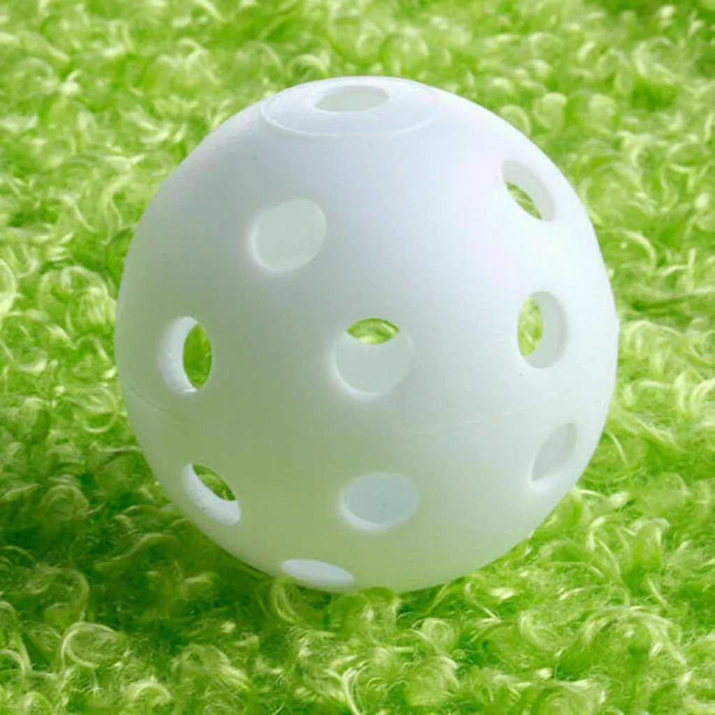 50 шт. пластиковый полый мяч для игры в гольф с пустым отверстием и мячом для тренировок в помещении 50 шт. пластиковый полый мяч для игры в гольф Empt - Цвет: Белый