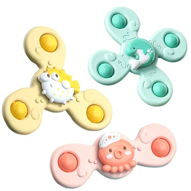 1pc Puzzle Baby Bath Toys For Boy Children Bathing Sucker Spinner Suction Cup shower Toy For Kids 2 To 4 Years Rattles Teether 6