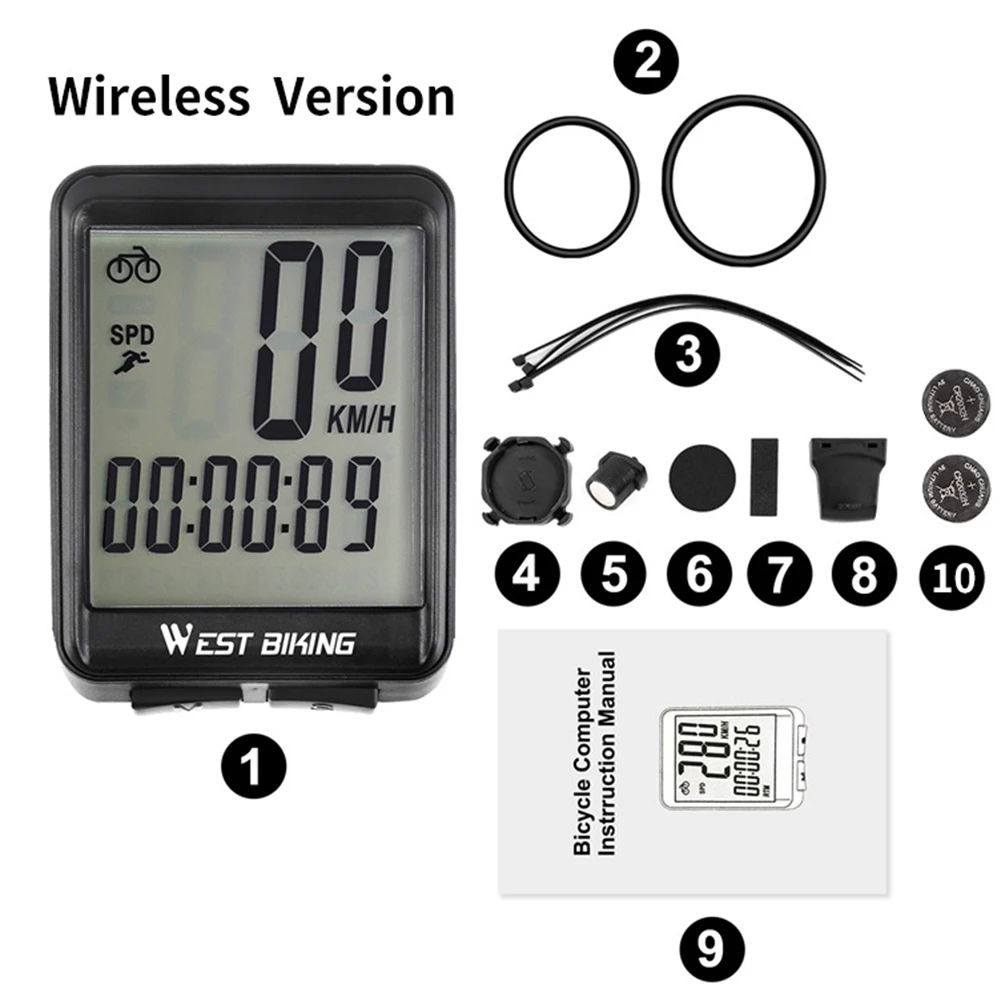 

Waterproof Bicycle Computer Wireless MTB Bike Cycling Odometer Stopwatch Speedometer 2.1" Large Screen for Cycling New Hot