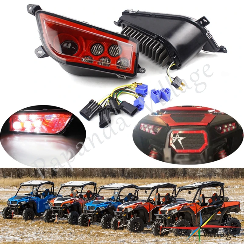 Крассветодиодный ные передние фары UTV ATV 2 шт. OEM проектор DRL рабочий свет для Polaris