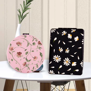 

Vanity Makeup Mirror with Double Side for Girl Portable travel Flower Floral Folding Magnifying Compact Pocket Cosmetic Mirrors