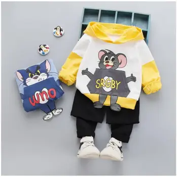 

2020 Spring New Baby Infant Clothes Suits Toddler Boys Clothes Sets Cartoon Coat Pants Kids Children Costume Suit