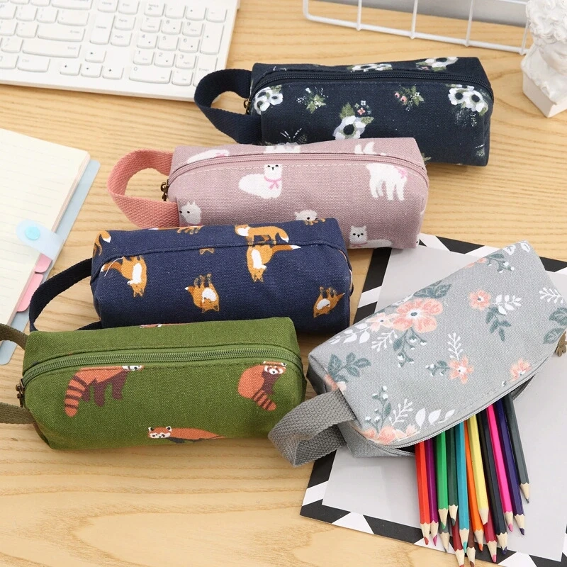 Cute Canvas Pencil Case Large Capacity Pen Bag Cloth Box Storage Organizer School Supplies for Children and Students | Дом и сад