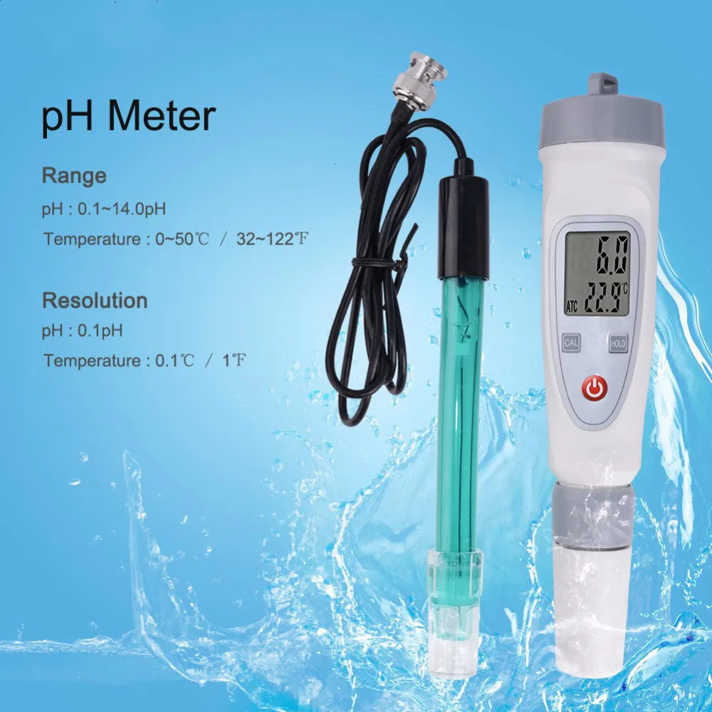 Цифровой рН-метр Ph-20/ph-220/ph-20w/ph-220w рН-тестер Портативный 0-14 PH Ручка Тип прецизионный инструмент с 3 шт. Ph буфера мощности