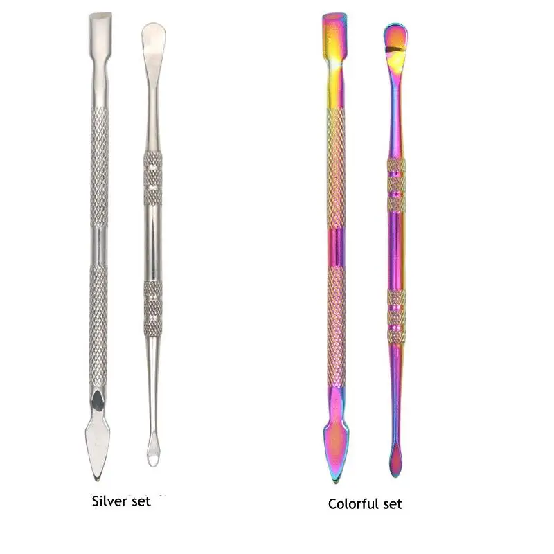 Stainless Steel Dead Skin Remover Nails Cuticle Pusher Cutter Fork Spoon Scraper Gel Polish Push Manicures Nail Accessory