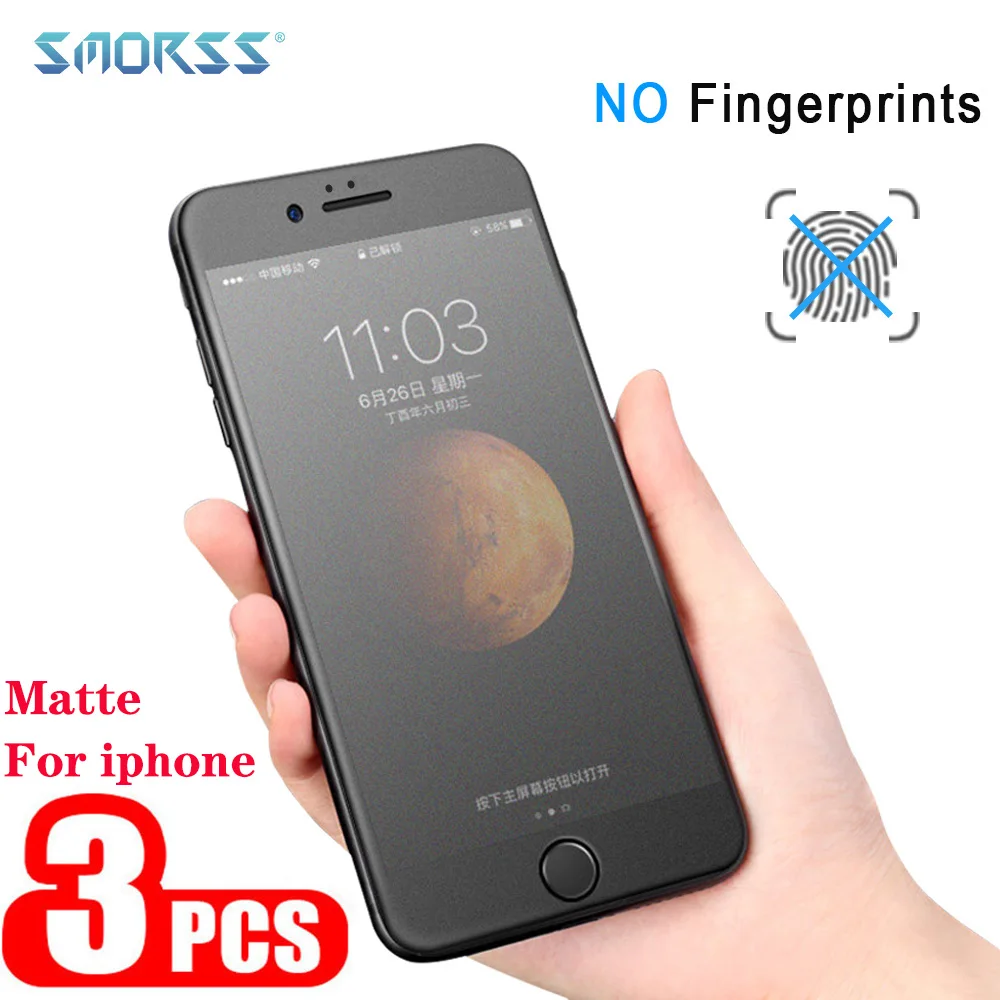 SMORSS матовое закаленное стекло для iphone 6 6s 7 8 Защита экрана протектор plus