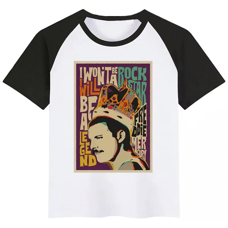 

The Queen Band Freddie Mercury New Arrival Girls Tshirt Funny Print T Shirt Girl Teen Clothes White Round Neck Short Sleeve
