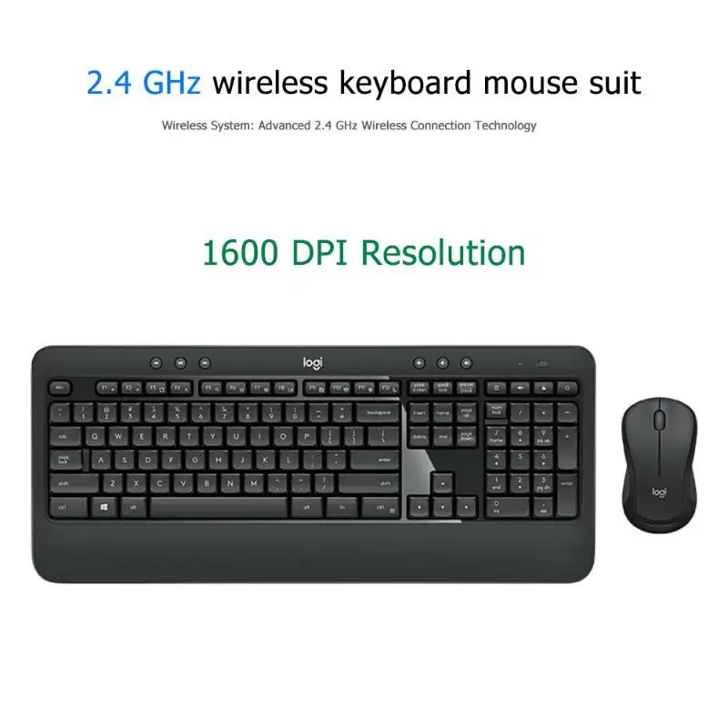 

Logitech MK540 Advanced 2.4G Wireless Keyboard 1600DPI Ergonomic Mouse Set High Sensitivity Plug and Play Wear-resistant Newest