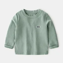 Katofely2019 Осенняя новая стильная детская одежда для мальчиков; детская Однотонная футболка; детский топ