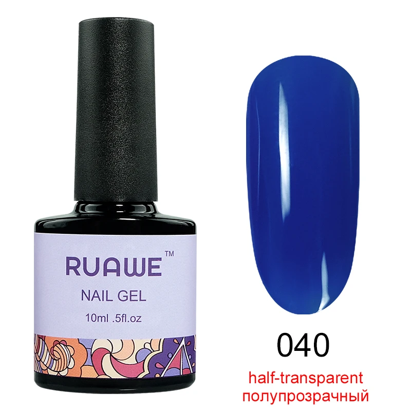 RUAWE Гель-лак для ногтей темно-синий 10 мл Небесно-Голубой Гель-лак для ногтей серии Blue УФ лак-гель Vernis полупостоянные ногти с uv-фильтром дизайн - Цвет: 040