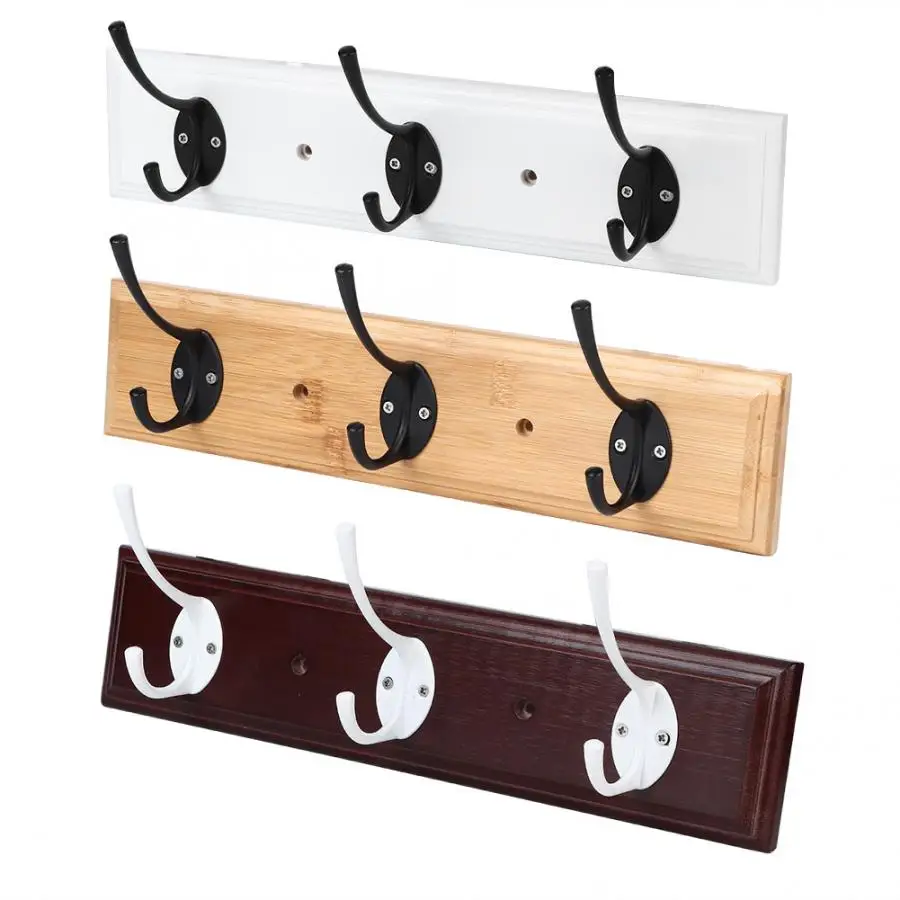 Wall Mount Hat Rack 3 Hook Rail Coat Storage Hanger Towel Clothes Organizer for Home Entryway wall | Обустройство дома