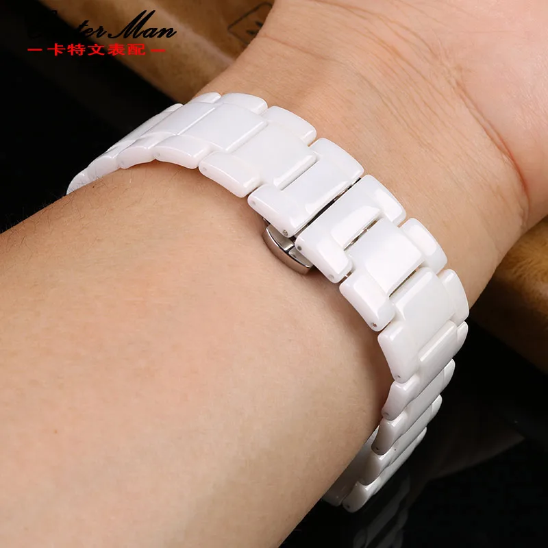 Notched Ceramic Wristband For Mk Watch 