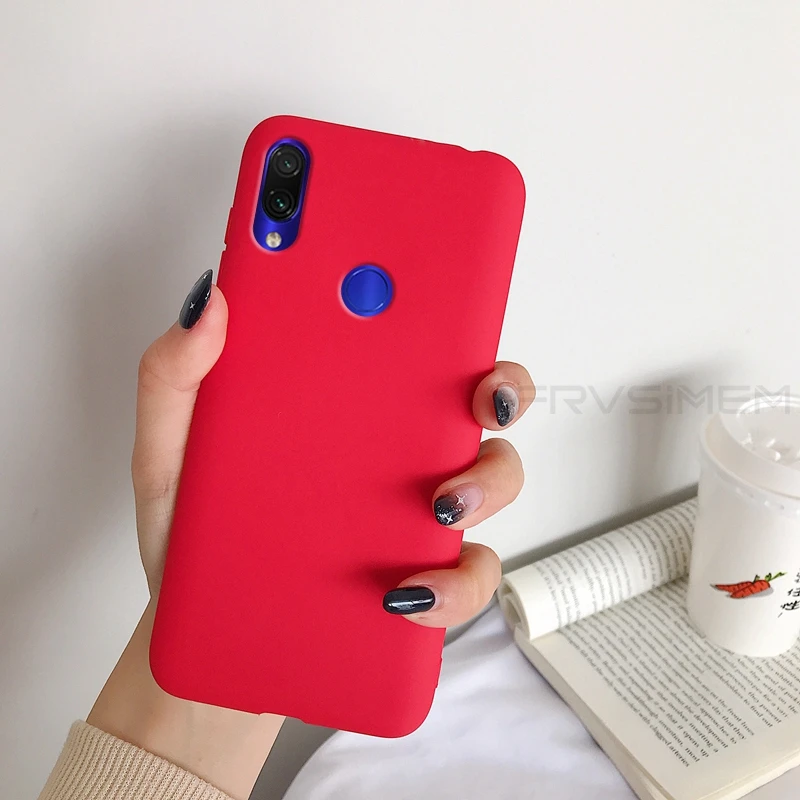 Модный матовый яркий однотонный чехол для XiaoMi RedMi Note7 Pro Note 7 Pro Global Version, мягкий силиконовый чехол для телефона из ТПУ и резины