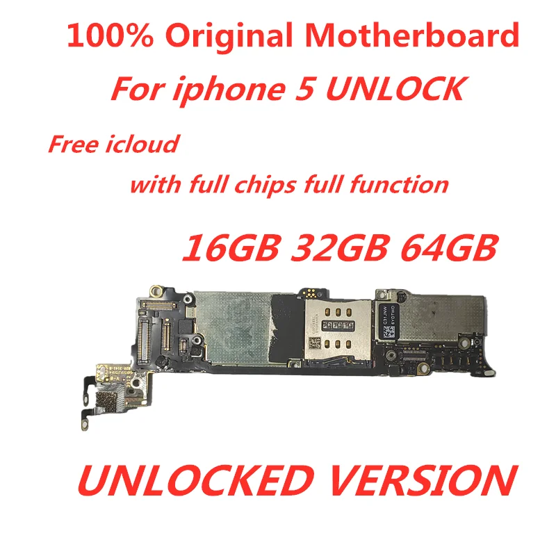 

SamuelT Original motherboard for iphone 5 Motherboard logic compact icloud unlock icloud remove mainboard for iphone 5