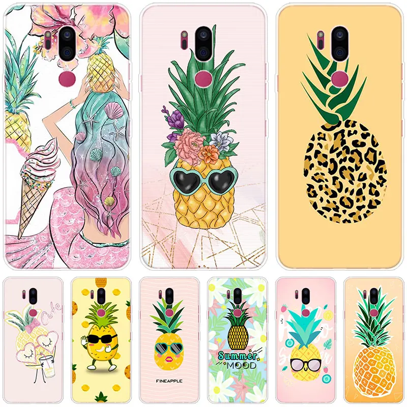 С милым рисунком ананаса чехол для телефона LG G5 G6 мини G7 G8 G8S V20 V30 V40 V50 ThinQ Q6 Q7 Q8 Q60 K50